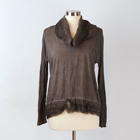 Sacred Threads Tunic Cowl Neck Long Sleeve Blouse Gray - Size Small - Picture 1 of 5